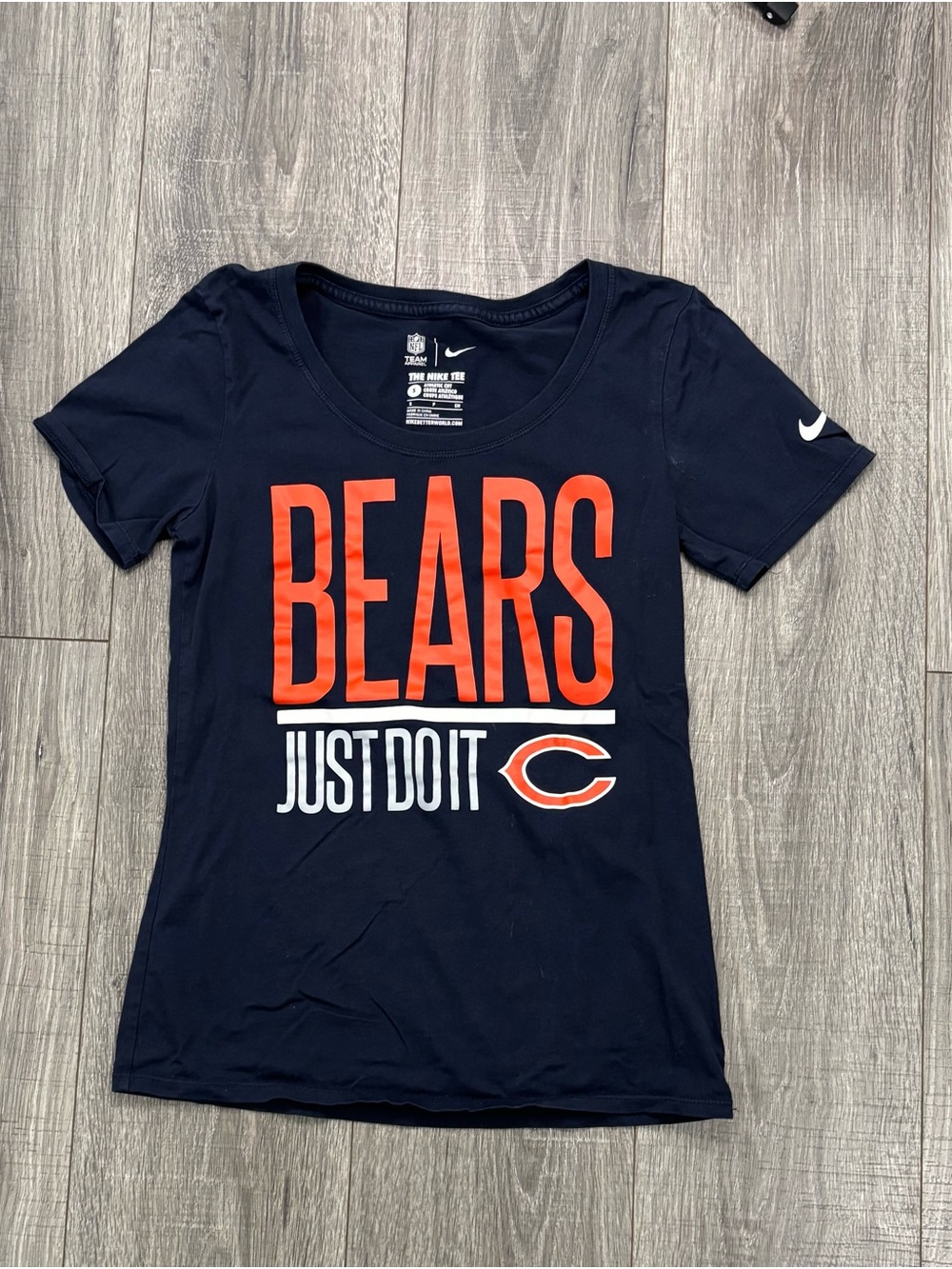 Nike NFL Chicago Bears Just Do It Women’s T-Shirt Navy Size Small